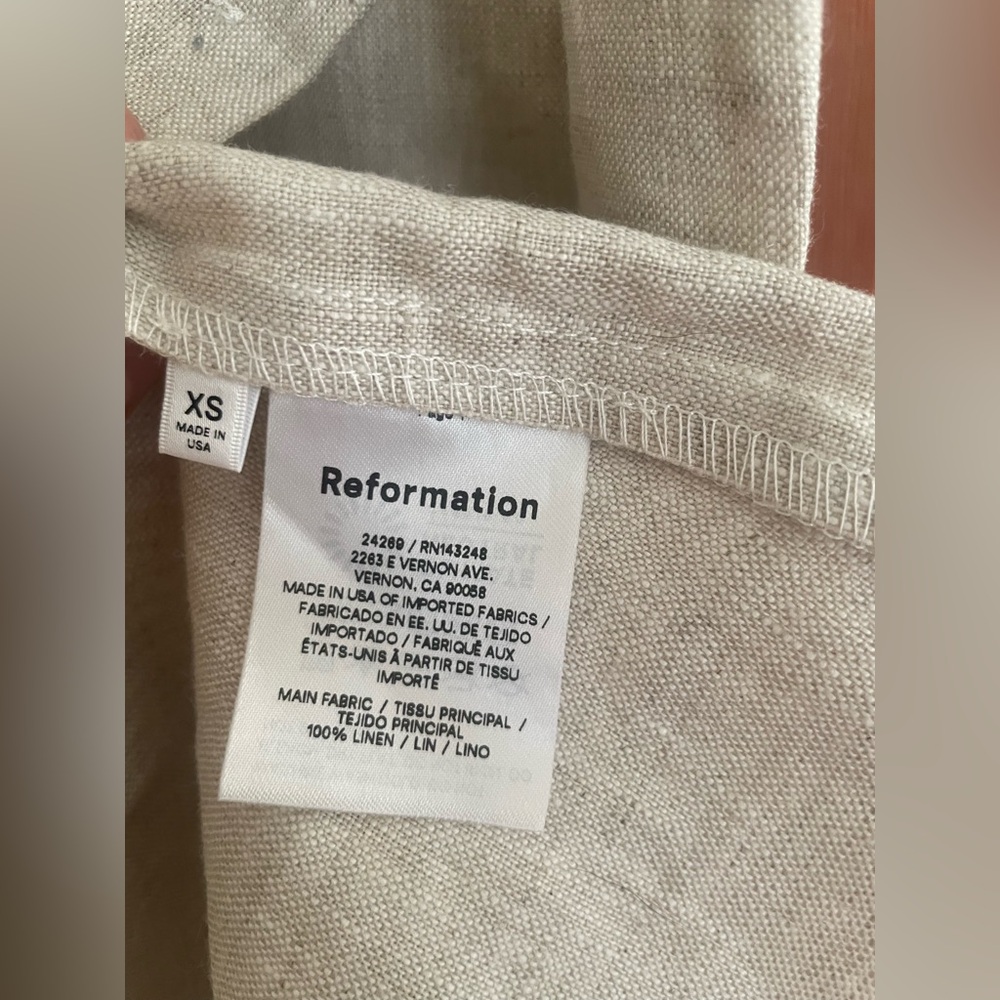 Reformation Grover Linen Maxi Dress in Oatmeal size XS - Picture 6 of 6